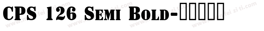 CPS 126 Semi Bold字体转换